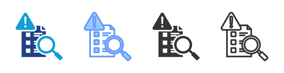 Fototapete - Risk Assessment icon set multiple style collection
