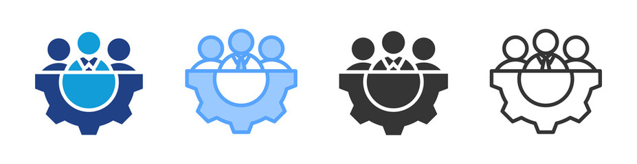 Fototapete - Team icon set multiple style collection