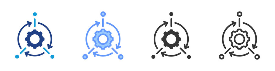 Fototapete - Modeling icon set multiple style collection