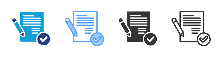 Fototapete - Descriptive icon set multiple style collection