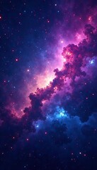 magical cosmic background with colorful nebulas and twinkling stars, background, outer space