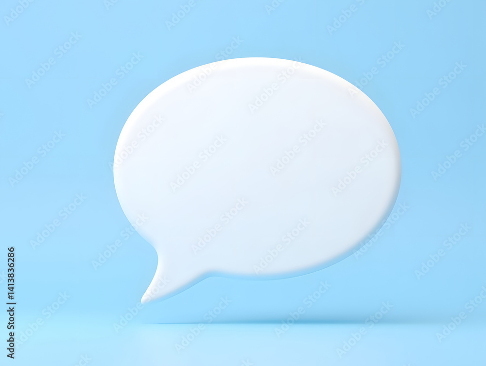 Cartoon style dialog box message Bubble bubble icon 3D rendering