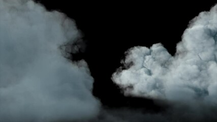 Wall Mural - soft fluffy clouds gently flying across transparent alpha background