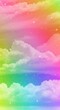 © SabtuPagi - Colorful Clouds with Stars Background in Pastel Rainbow Colors