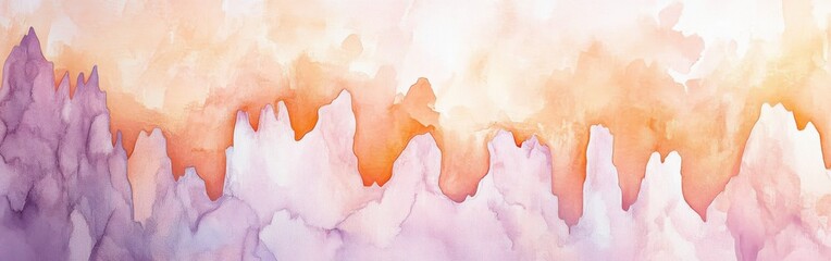 Leinwandbilder - Soft pencil strokes and drips in muted peach and lavender colors, textured background, gentle gradients and organic shapes