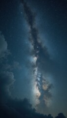 Wall Mural - Stunning Night Sky with Milky Way and Wisps of Clouds