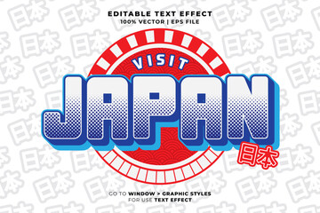 Wall Mural - japan tokyo japanese editable text effect 3d cartoon template style premium vector. vector logo icon