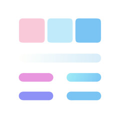 Minimal UI layout with colorful pastel interface blocks