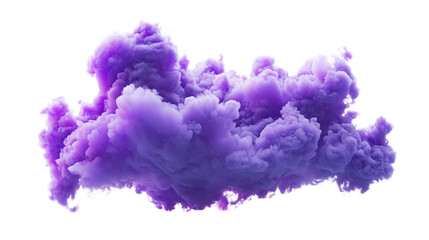 Wall Mural - Purple smoke effect background texture abstract design element wallpaper cloud isolated on black backdrop on transparent background