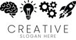 © ahmadfarazswl - Innovative Creative Process Startup Idea Launch Brain Gears Rocket goal risk icon power