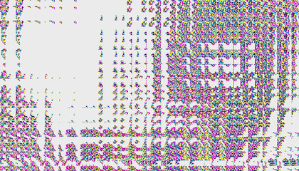 Leinwandbilder - Glitch noise static television VFX. Visual video effects stripes background, CRT tv screen no signal glitch effect