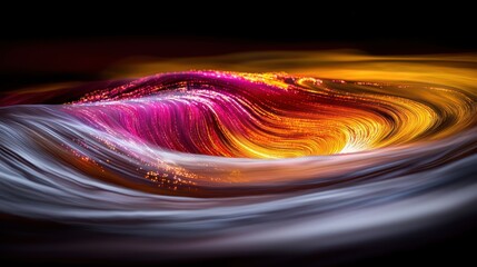 Wall Mural - abstract swirling vibrant colors vortex in dark space