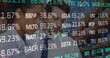© vectorfusionart - Image of stock market over diverse business people in warehouse