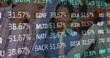 © vectorfusionart - Image of stock market over diverse workers in warehouse
