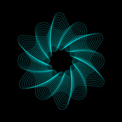 Wall Mural - Spirograph abstract element on a black background