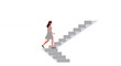 © Awan - Conceptual depiction of a woman ascending a staircase, symbolising progression and growth