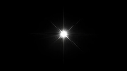 Aufkleber - Bright starburst light effect on black background.