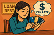 © Roman Stock studio - Worried woman contemplating credit card debt at a table
