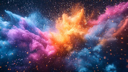 Wall Mural - A colorful explosion of light and color in the sky