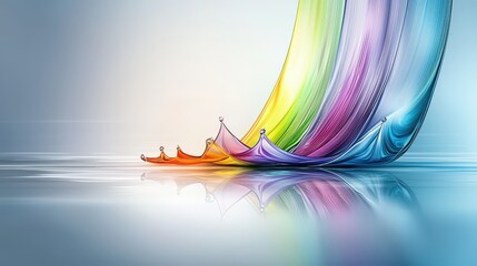 Leinwandbilder - Flowing colors abstract art digital artwork serene environment vibrant perspective visual harmony