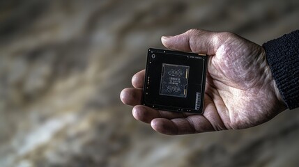 Fototapete - Technological advancement in computing new chip innovation laboratory image capture close-up future impact