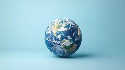 Wall Mural - globe with continents and oceans on light blue background, a globe displaying continents and oceans 