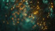 © NoLapan - Magical Forest Bokeh: Teal And Gold Holiday Lights Stock Photo