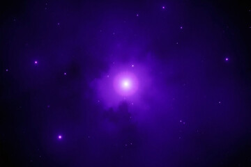 purple and blue nebula with stars in the background