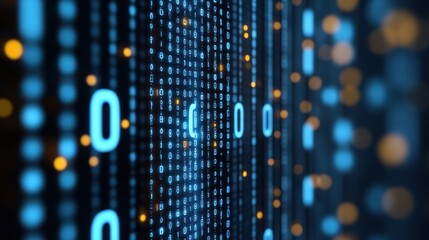 Digital Binary Code Wall