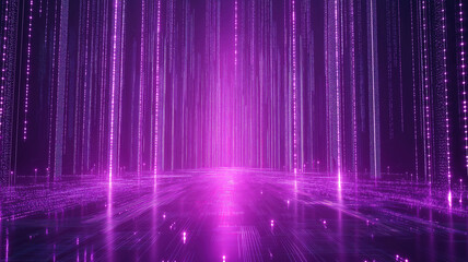Wall Mural - vibrant neon purple, violet, and blue background highlighting digital network technology and printed