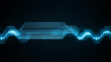 Wall Mural - digital waveform in cyber space: abstract, minimalist style representation of digital waveform pulse
