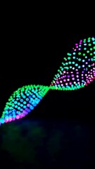 Wall Mural - vibrant twisting helix of multicolored dots in dynamic motion display