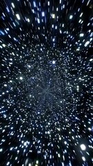Wall Mural - hyperspace journey through starfield: dynamic movement in a galactic tunnel