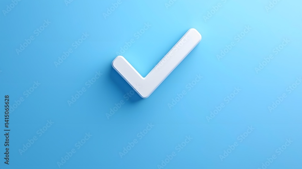 White check mark on a blue background Stock Illustration | Adobe Stock
