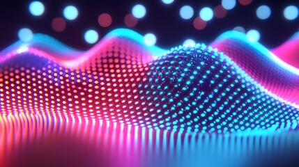 Wall Mural - abstract colorful waves of light and bokeh in a digital artistic composition