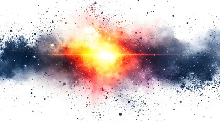 colorful cosmic explosion with bright stars and nebula in the depths of outer space