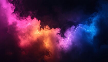 Wall Mural - colorful smoky storm clouds