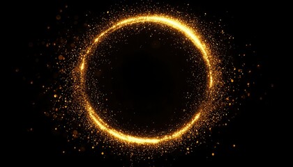 Wall Mural - golden ring, glowing particles (1)