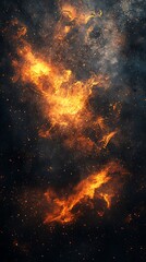 fiery orange slash across dark high resolution image