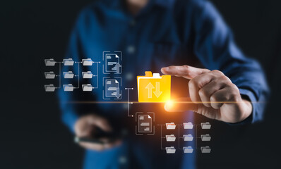 the concept of storing data files with digital technology systems, collecting software files, and va