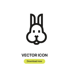 Fototapete - Rabbit icon vector. Linear-style sign for mobile concept and web design. Rabbit symbol illustration. Pixel vector graphics - Vector.	
