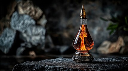 Poster - Magical potion display enchanting decorative art workshop in mystical dark settings for fans