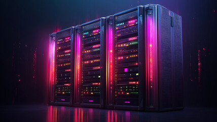 Wall Mural - network servers driving connectivity and efficient data management across modern systems