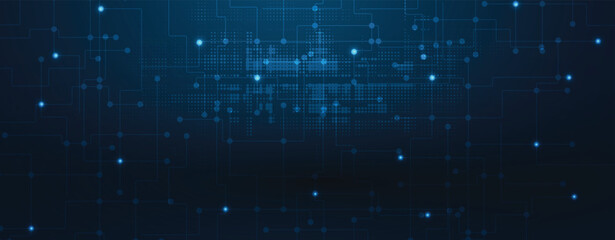 Poster - Abstract digital circuit technology board background