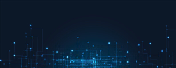 Poster - Abstract digital circuit technology board background