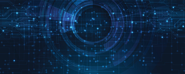 Poster - Abstract digital circuit technology board background