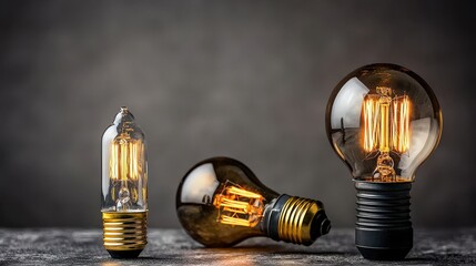 Leinwandbilder - Illuminating vintage light bulbs display home decor photography studio setting close-up view warmth and style