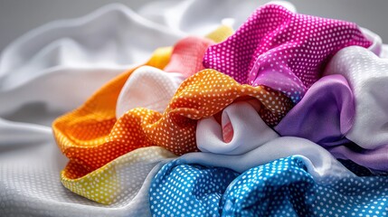 Aufkleber - Vibrant fabric textiles studio setting product photography indoor environment close-up shot textile artistry
