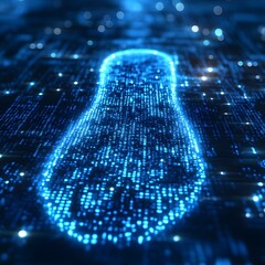 Leinwandbilder - Abstract digital footprint image representing cybersecurity, data privacy, and the digital age. Futuristic Technology Backgrounds Digital Footprint: A Glimpse into Cyber Security and Data Privacy
