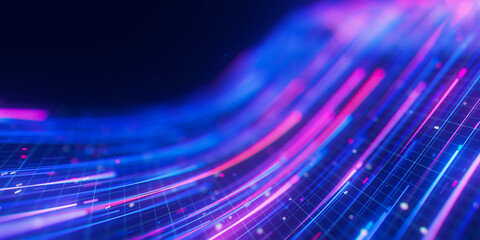 Wall Mural - closeup of bigdata light speed flow. abstract digital data stream of quantum computing. cyberspace o